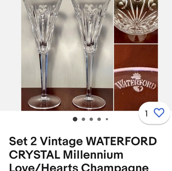 Set of 2 gorgeous Waterford Crystal toasting flutes! Excellent condition! - Picture 8 of 9